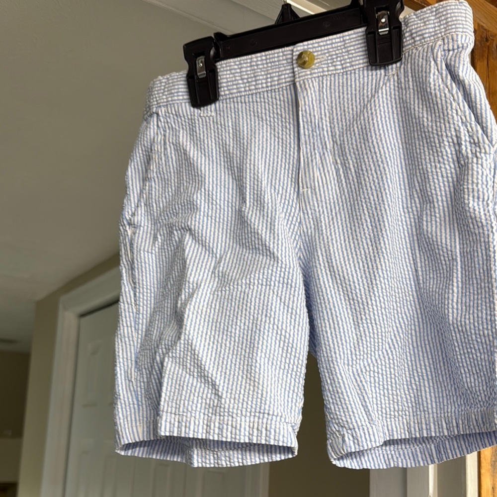 Classic Blue and White Striped Shorts
